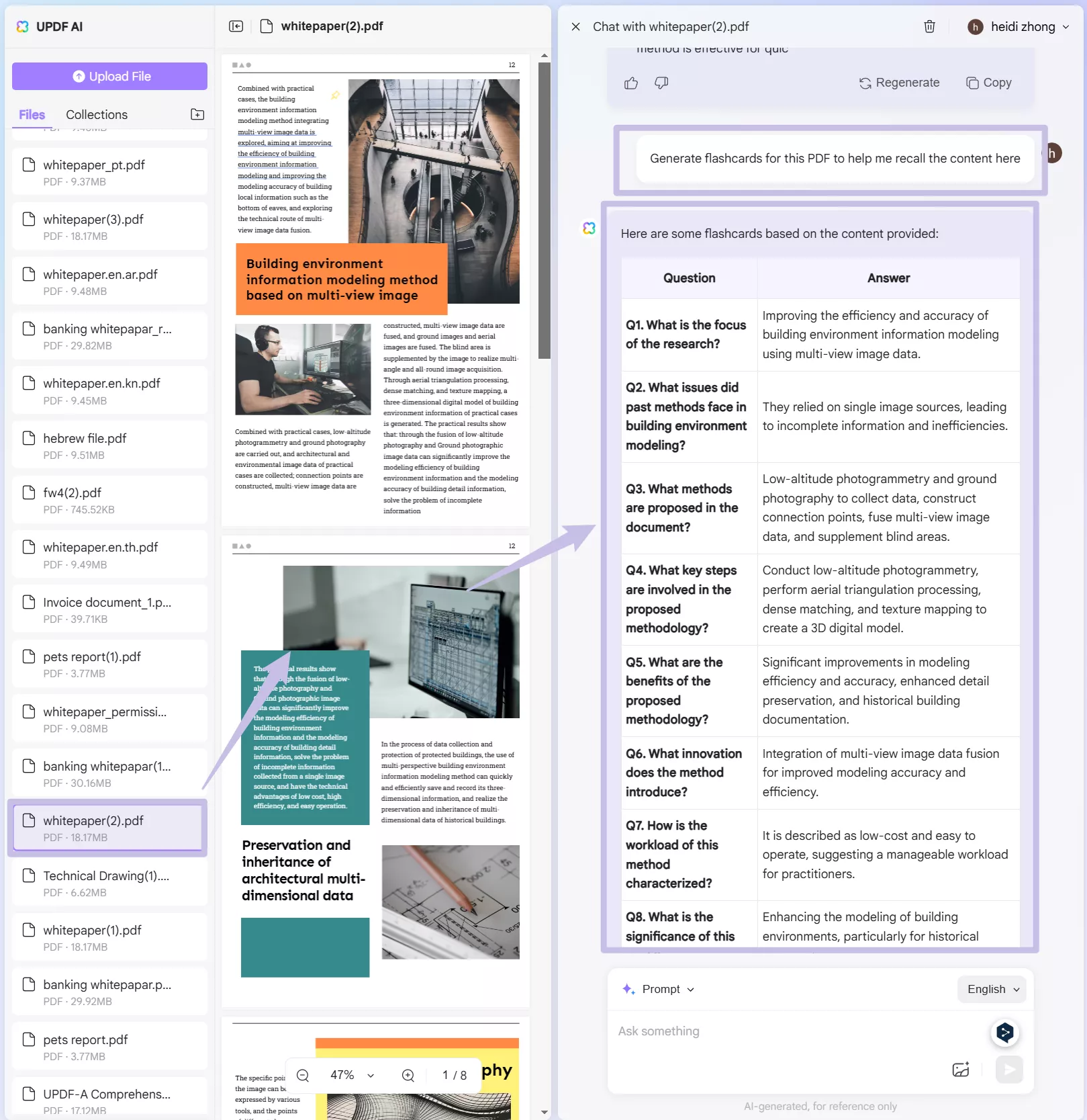 generate flashcards for this pdf updf ai online